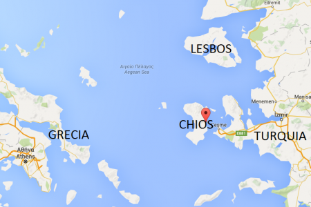 Mapa Chios y Lesbos